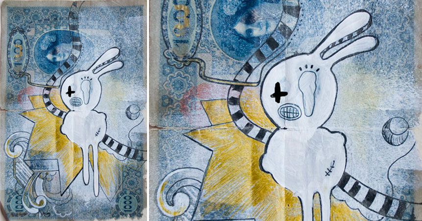 BLUE SKY. TÃ‰CNICA MIXTA SOBRE PAPEL. 20 X 14 CM