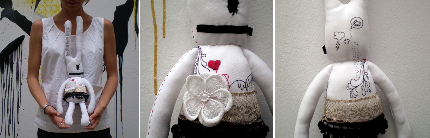 HUBERT / MUÃ‘ECO COSIDO A MANO Y PINTADO. SRTA ZUE Y MAMA