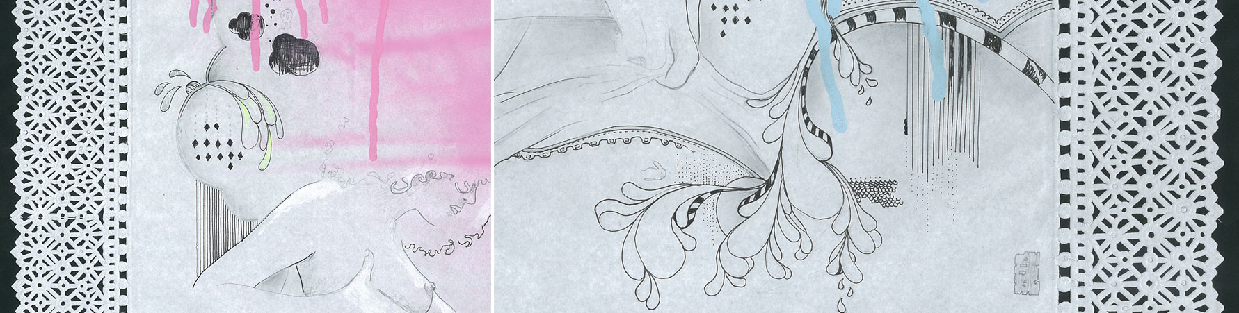 / DIBUJO. TÃ‰CNICA MIXTA SOBRE BLONDAS DE PAPEL